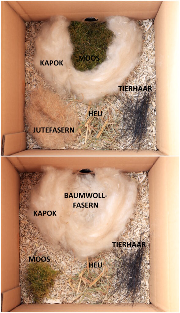 Das Foto zeigt zwei Einrichtungsbeispiele vom Hummelkasten