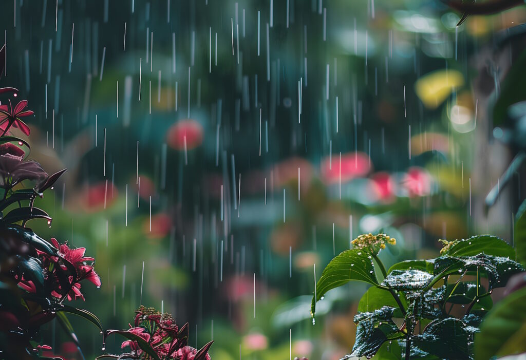 Das Foto zeigt starken Regen