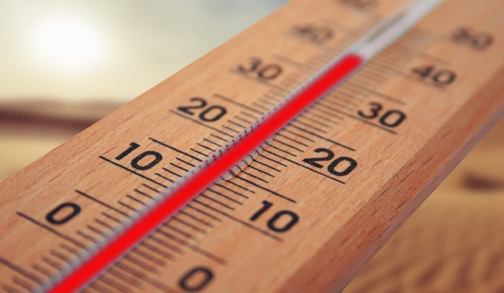 Das Foto zeigt ein Thermometer